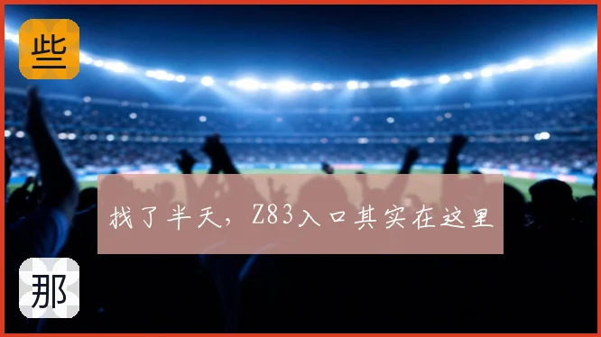 找了半天，Z83入口其实在这里